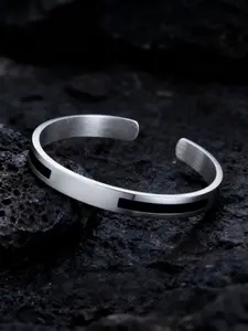 Men's Stainless Steel Bracelet Set, Modern Bracelet, Adjustable Bangle, & Silver Color, Adjustable Open Design, Simple Neutral Style, Perfect Gift for Valentine's Day/birthday/xmas