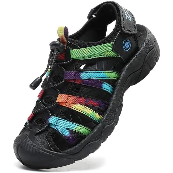 Womens Hiking Sandals Closed Toe Summer Outdoor Adventurous Beach Sandals Lace Adjustable Double Buckle Water Shoes