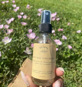 AURA SHEILD SMUDGING spray, lavender rosemary infused moon water for cleansing your auric field with Amethyst pieces