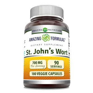 Amazing Formulas St. John's Wort Supplement | 700 Mg per Serving | 180 Veggie Capsules | Non-GMO | Gluten-Free | Made in USA