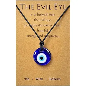 GleamJoy S Evil Eye Necklace for Women Evil Eye Pendant Necklace Leather Rope Glass Inspirational Jewelry Birthday Gifts