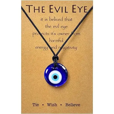 BloomWish S Evil Eye Necklace for Women Evil Eye Pendant Necklace Leather Rope Glass Inspirational Jewelry Birthday Gifts