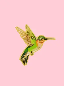 Colorful Hummingbird Enamel Pin, Unique and Fun Design Badge, Versatile Fashion Accessory for Bags, Clothing and Hats, Hat Pins
