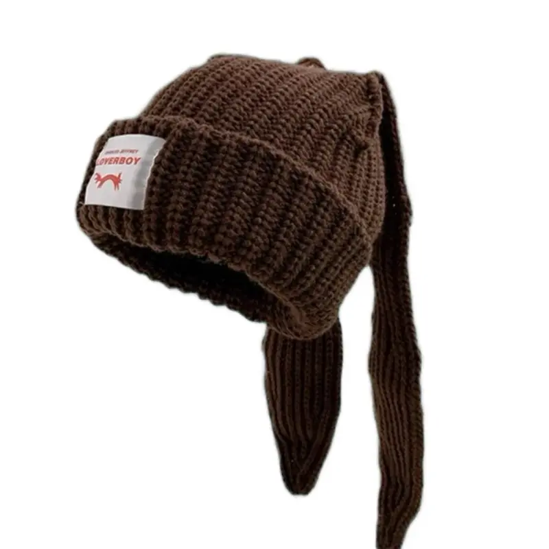 Charles Jeffrey Loverboy Striped Beanie Hat - Black & Yellow Knit