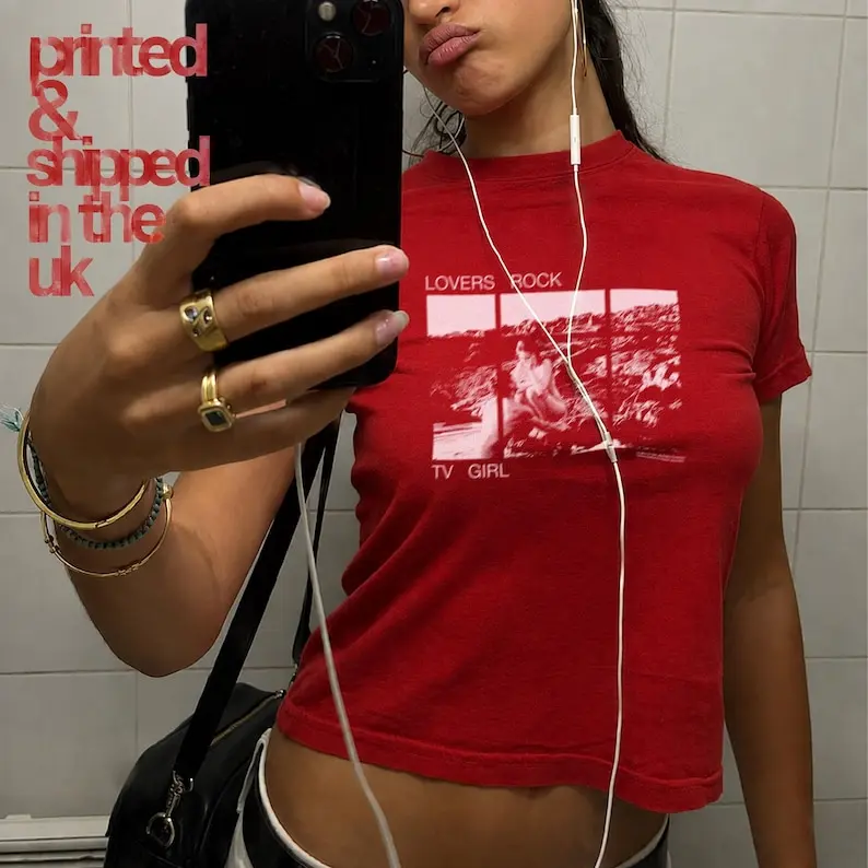 TV Girl “Lovers Rock” Baby Tee  Y2K Graphic Top