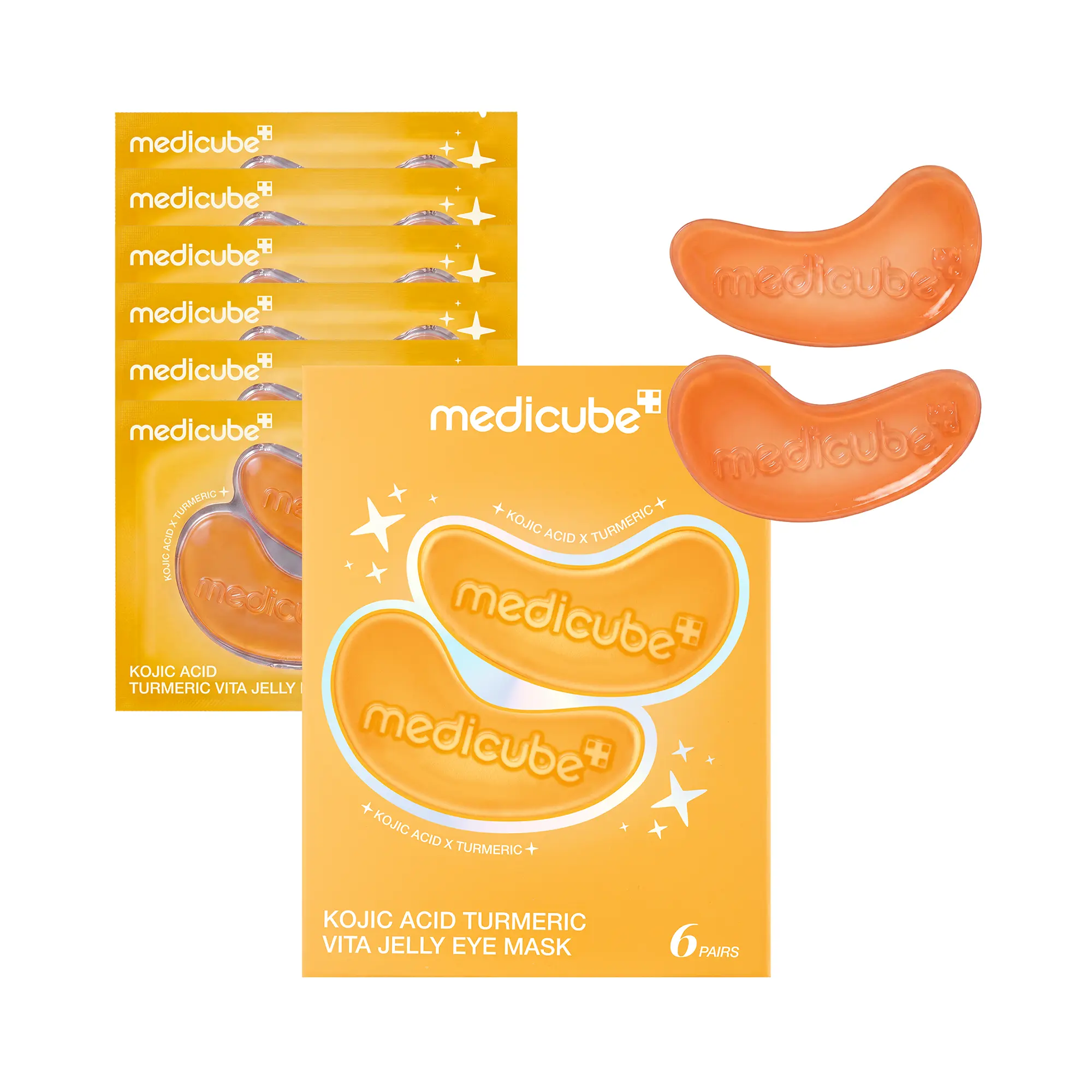 [NEW] [medicube] Kojic Acid Turmeric Vita Jelly Eye Mask | Hydrogel Eye Patches with Kojic Acid, Turmeric, Vitamin C | Refreshing for Puffy, Tired Eyes | Soothing & Calming & Tone Renewal & Radiance Care | Troubled Skin & After Spot Care | Korean Skincare