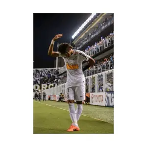 (No Frame) Soccer Player Matte Vertical Poster, Neymar Jr Bowing Mullet Design, Wall Art Decor, Sports Gift Print, Home Decoration