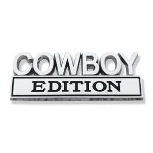 Cowboy Letter Design Car Sticker, 3D Car Emblem Sticker, Multipurpose Car Decal, Universal Car Exterior Decoration Accessories for Car, Truck, SUV, Motorcycle