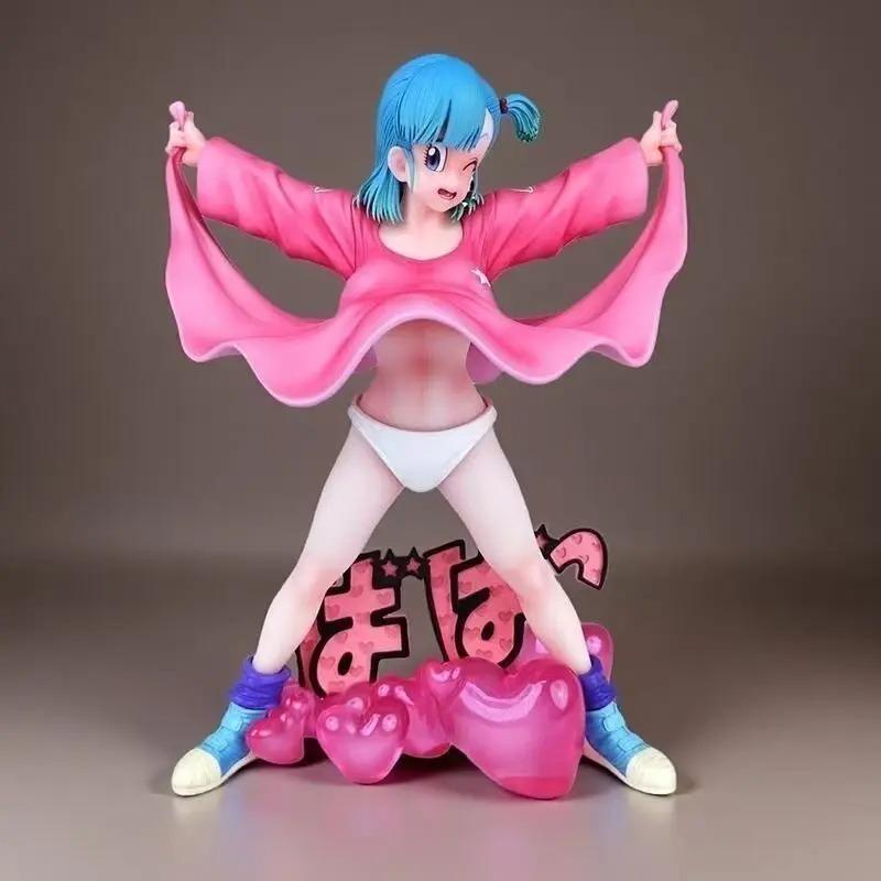 25cm Anime Lift Up The Skirt Bulma Figure Trendy Toy Girl Model Ornament Action Figures Desktop Collection Decoration Fan Gift