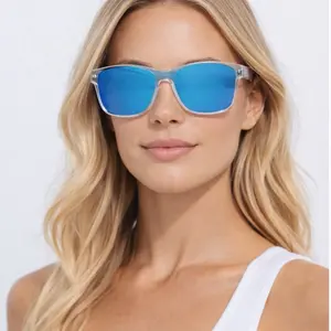 Jekelshades St Thomas Blue Sunglasses with UV 400 Protection Polarized Gray Lenses & Blue Mirror Coating Photchromic Frames for Stylish Protection