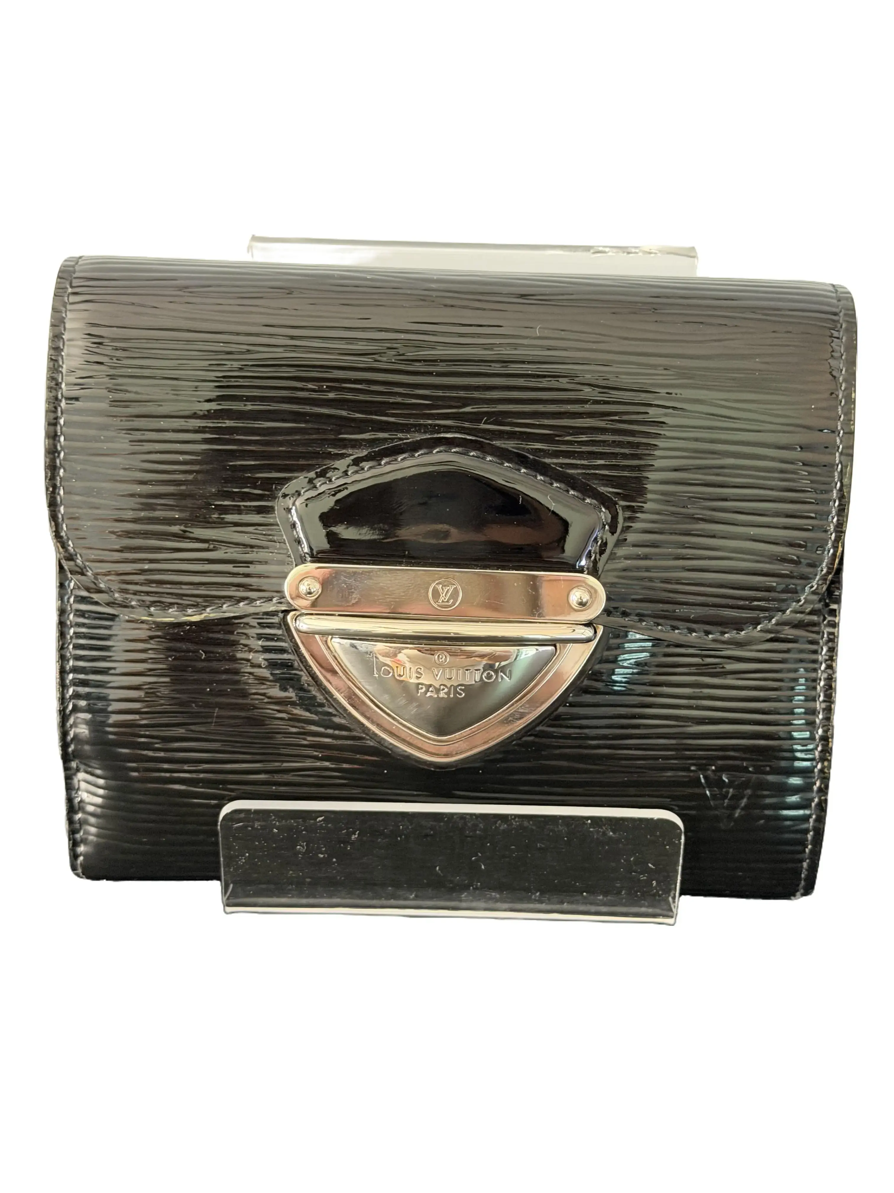 Pre-owned Louis Vuitton leather Small Leather Goods Joey Wallet Black Electric Epi for Luggage & Bags Collection