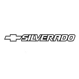Silverado Emblem Outline 40" x 4"  Windshield Banners by Pristine Graphics