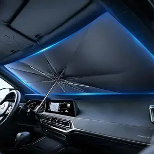 Car Sun Shade Umbrella, Protect from Sun Rays and Protect Interior, Sunshade for Car Windshield, Bendable Handle Windshield Cover Sun Shade, 55"" L x 31"" W