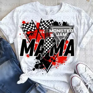 Monster Jam Mama Shirt, Racing Flags Graphic Tee, Monster Truck Mom Shirt, Monster Truck Racing Mom Gift