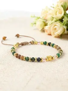 Healing Natural Stone Bracelet with Heart, Get Well Soon Gift for Women Friends Sisters, Boho Encouragement Birthday Present, Stackable Bracelets