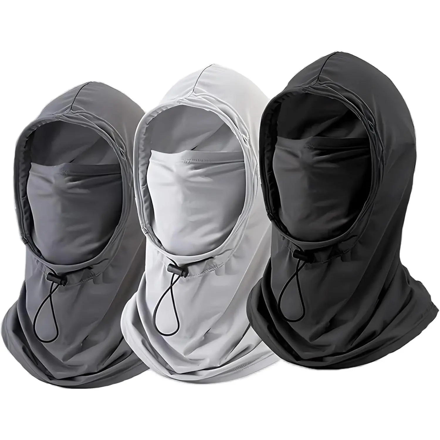3-Pack Breathable Full Balaclava Protective Gear, Summer Sun UV Protection Hood for Cycling, Fishing, Synthetic
