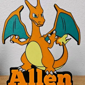 3d printed Custom Pokémon Sign Charizard Desk sign kids room Decor Message me Custom Name