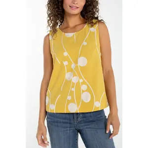 Sleeveless Button Back Woven Top (Liverpool)