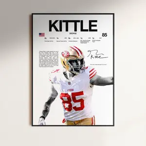 George Kittle Poster, NFL Wall Print, Football Digital , NFL Poster Print, Sports Decor, San Francisco 49ers Poster, Football Gift, Poster Gift - Unframed