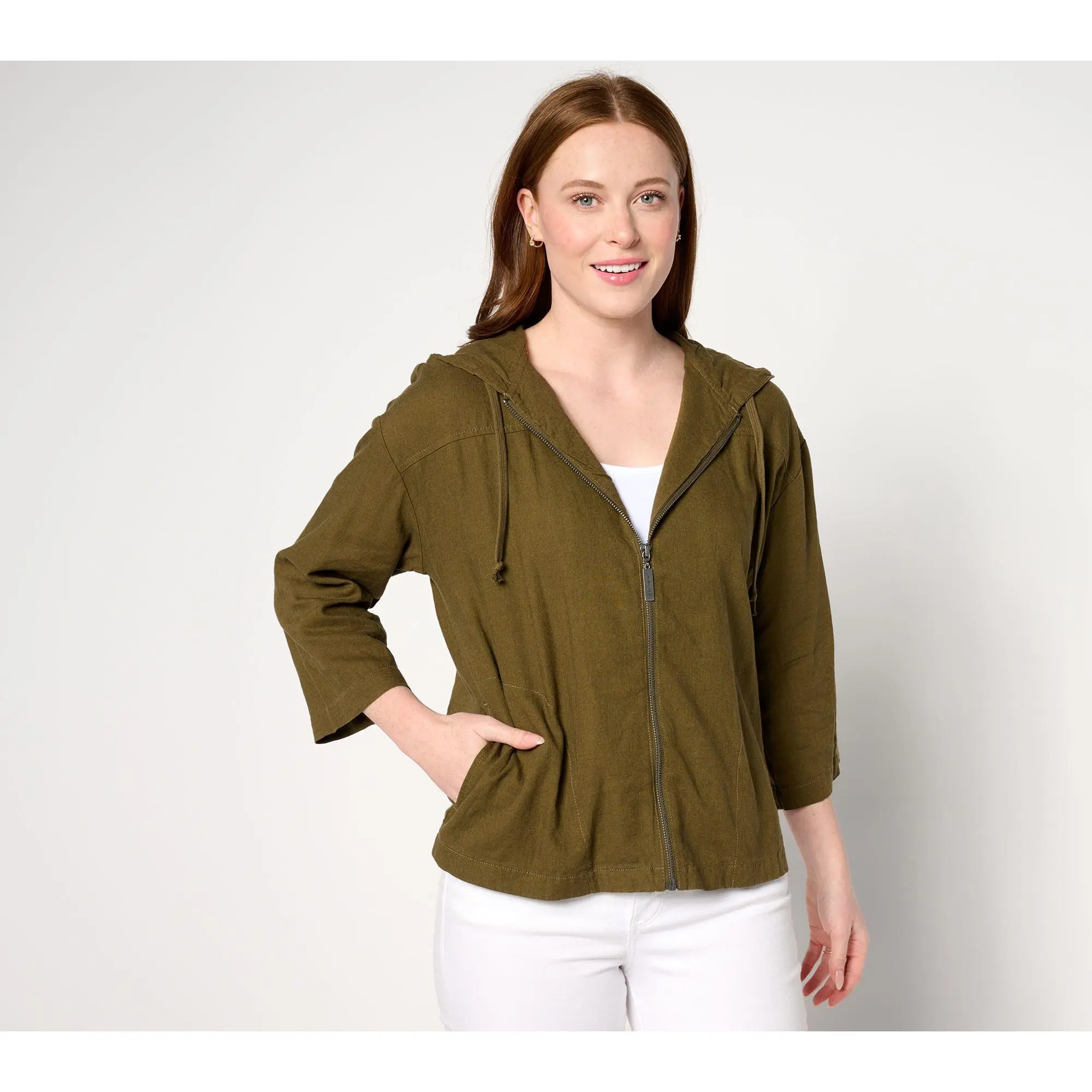 QVC Women's Boheme Zip-Front Hooded Beach Jacket QVC Women's Boheme Zip-Front Hooded Beach Jacket