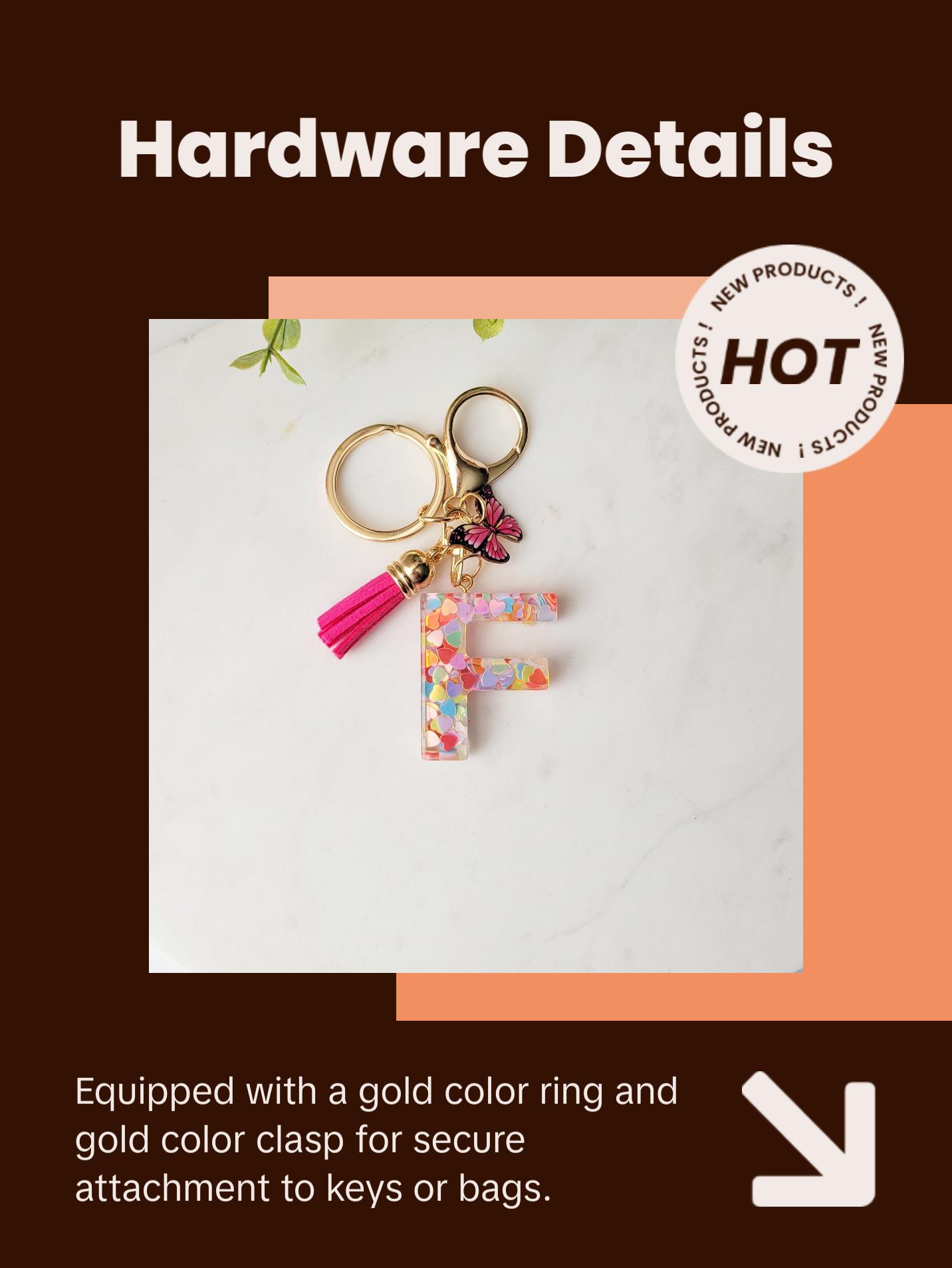 Pink Initial Letter Keychain