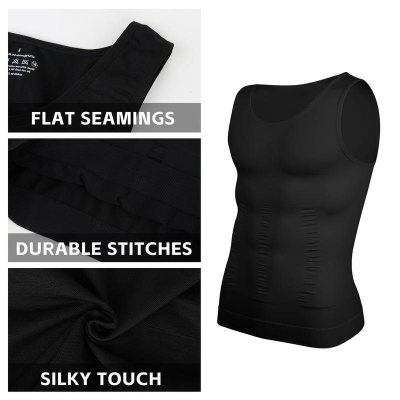 Mens Compression Shirt, Tummy Control Vest, Menswear Body Shaper, Breathable Lightweight Stretchy Comfortable Activewear Workout Tank Tops Smooth Undershirt Soft Suits,Shapewear