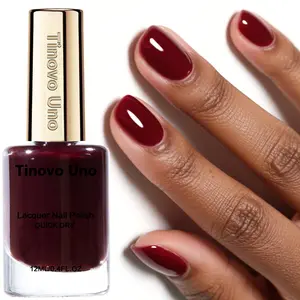 Tinovo Uno Burgundy Nail Polish12ml, Long Lasting and Fast Drying, NoNeed To Dry, Add Elegance and Fashion Sense, Suitable for Daily Use, Dating, PartyNeutral Nail Care