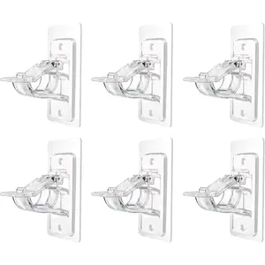6PCs No Drill Curtain Suspenders - Self Stick Curtain Hangers, Adjustable, Multi-Room