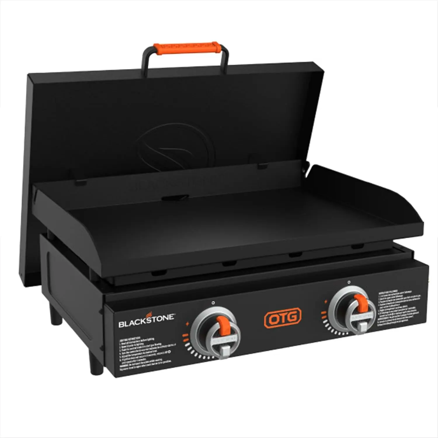 Blackstone OTG Propane Tabletop Griddle w/ Hard Cover, 2 Heat Zones, 22 In
