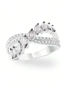 1 PC Charm Cubic Zirconia Stackable Engagement Ring For Women For Wedding Engagement Anniversary Party Jewelry Valentine's Day Gift