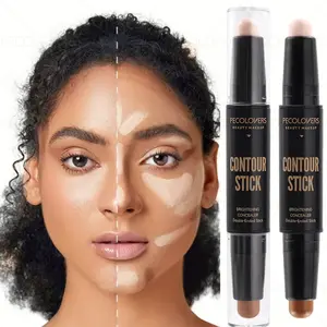 1PC Double-ended Matte Contour Stick, Highlighter Stick, Easy To Blend, Cream Texture, Create Three-dimensional Nose Bridge and High Nose Bridge Makeup, Daily Essential Cosmetics