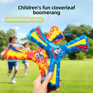 Boomerang Children's Flying Saucer Frisbee Soft Rubber Professional Boomerang Three-blade Boomerang Outdoor Sports Toy Ultraman