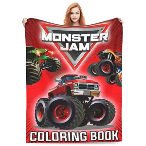 Monster Jam Grave Digger Truck Knitted Blankets Fleece Super Soft Throw Blankets for Bedroom Sofa Bedspread