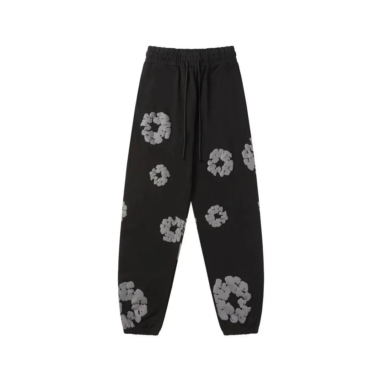Foam black gray pants��Grey flower wreat