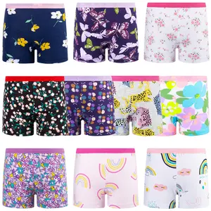 10-Pack Girls' Boyshorts Underwear – Soft and Breathable 100% Cotton Boxer Briefs for Kids and Toddlers (3T-10Y)