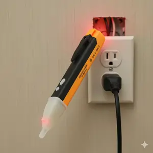 Non-Contact Voltage Tester Pen with LED & Buzzer Alarm, 90V-1000V AC Detection, Live/Neutral Wire Identifier, Essential Electrician Safety Tool, High Precision Circuit Tester for Home & Professional Use