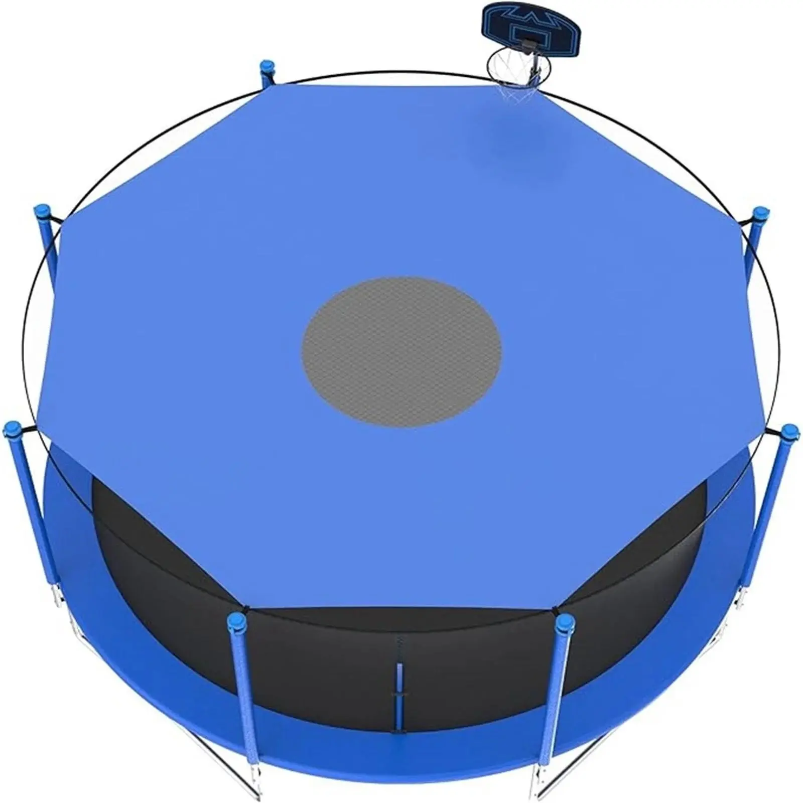 Trampoline Sunshade Cover, 8/10/12/14/16 Feet UV Protection, Multiple Sizes, Rainproof Outdoor Durability Backyard Playground Accessory, Trampoline Parts, Easy Installation, Rainproof Design