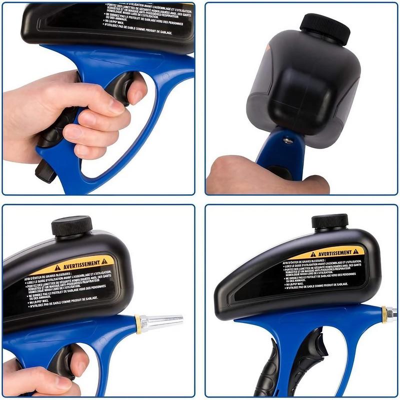 Handheld Gravity Sandblaster, Dual Mode Anti-rust & Anti-paint Removal Tool, Industrial Grade Tungsten Steel Wear-resistant Nozzle Precision Sand Flow Control Tool