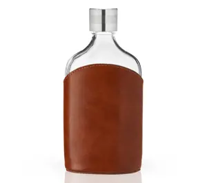 Viski Admiral Parker Leather-Wrapped Glass Flask