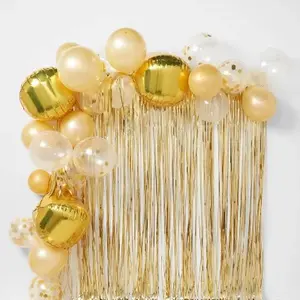 48ct Balloon Arch Garland Décor Kit with Backdrop Gold - Spritz ™