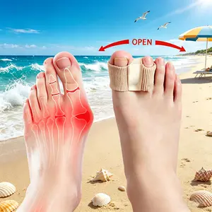 Foot Bunion Corrector Toe Spreader, Soft Silicone Hallux Valgus Corrector Pad, Overlapping Toe Orthotic Support, Pain Relief Foot Care Tool, Lightweight Flexible Wearable Design for Daily Foot Correction Adjustable Stretch Band