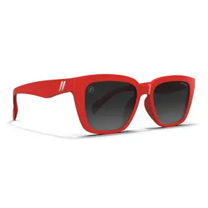 Blenders Mave Retro Red Sunglasses – Gloss Red Frame, Polarized PureBlend Smoke Gradient Lenses, 100% UV Protection, Scratch-Resistant, Small–Medium