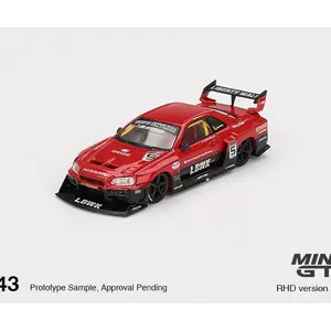 Mini GT 1:64 Scale LBWK Nissan LB-ER34 Super Silhouette Skyline Red/Black #843 Model Car RHD Version