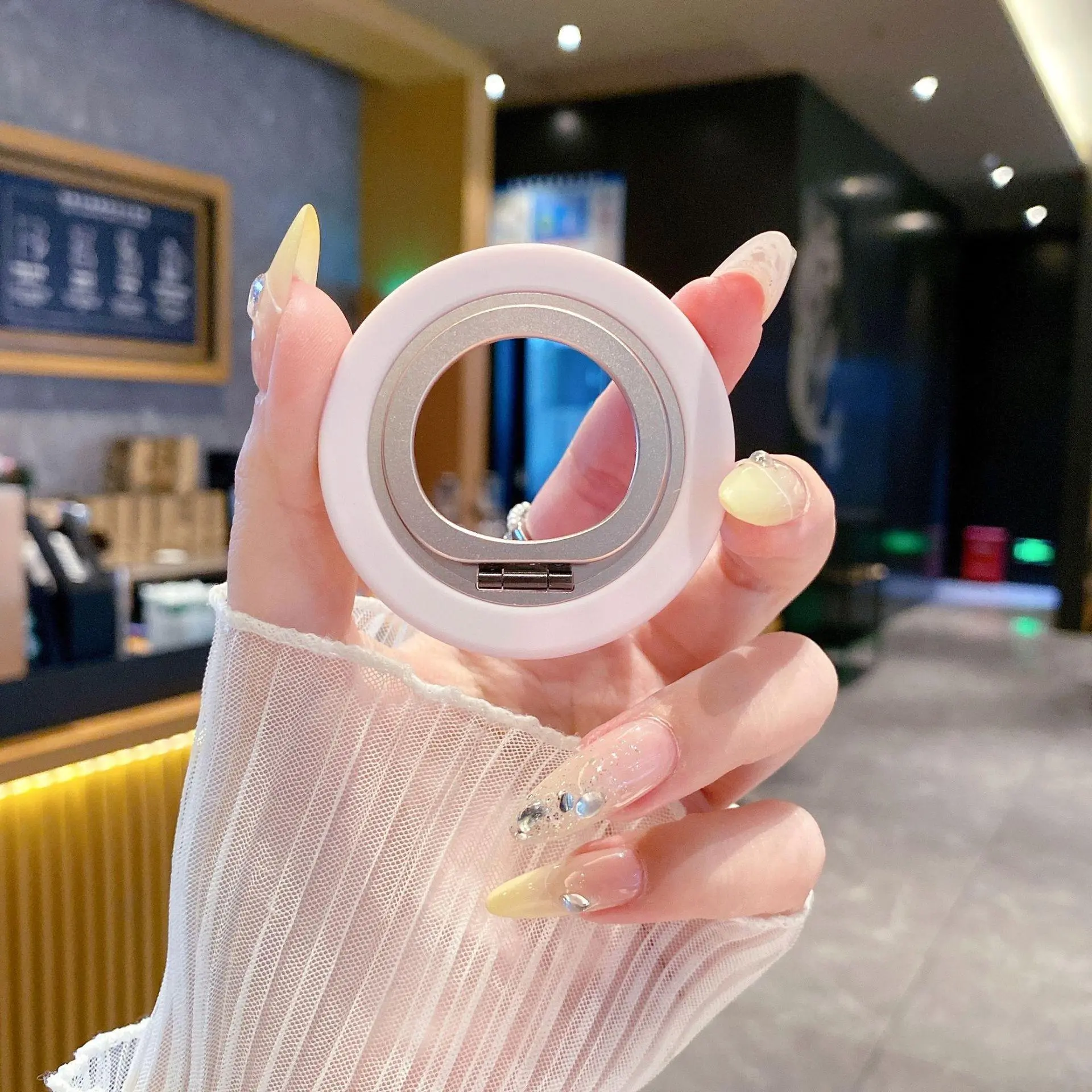 Blush Pink MagSafe Magstand Magnets Phone Holder - Strong Magnetic Grip, Foldable Metal Ring Kickstand, Magsafe Fit Accessory for iPhone Users