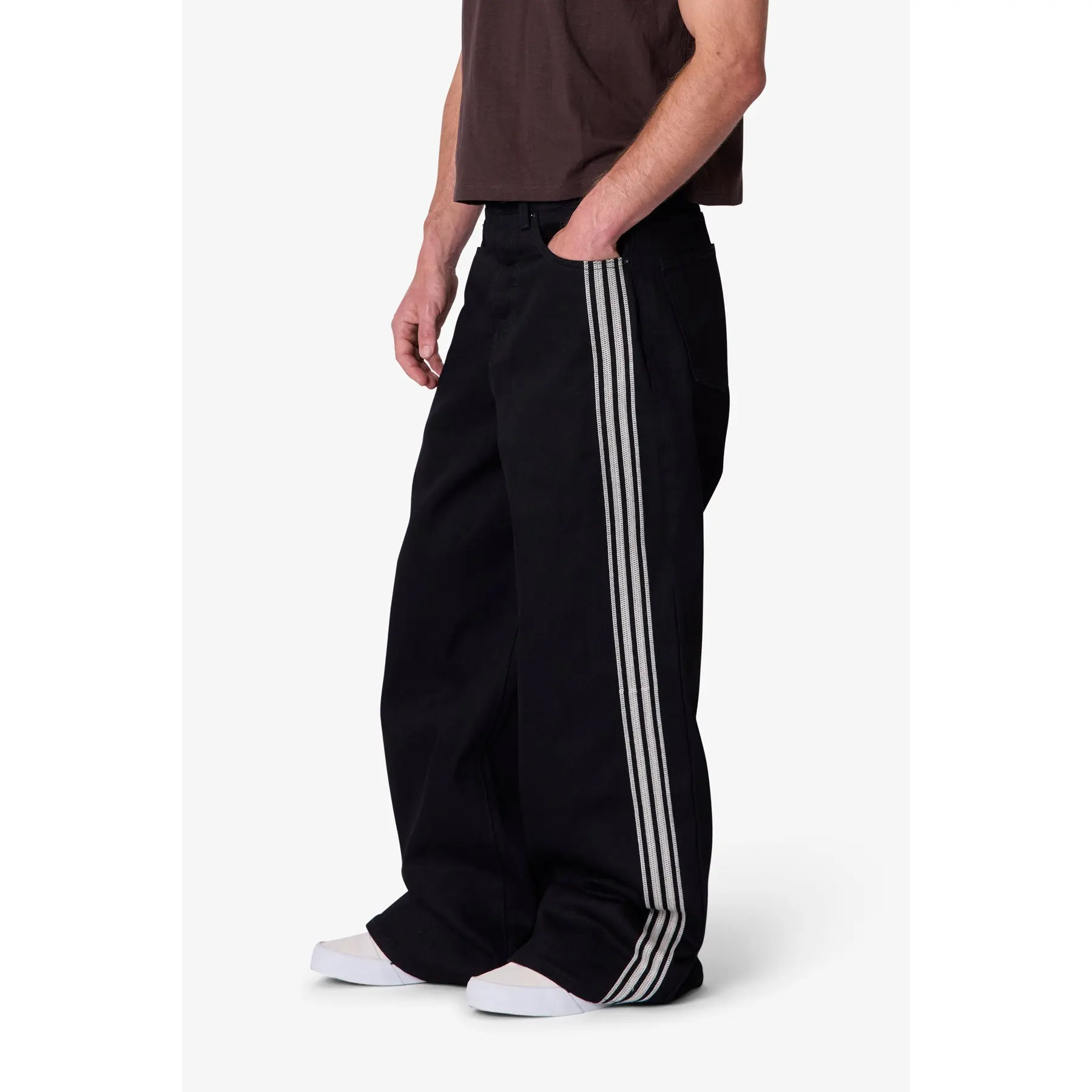 mnml Rave Stripe Denim - Black