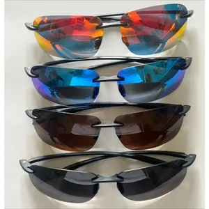 Unisex Lightweight Polarized Sports Sunglasses TR90 Rimless Frame UV Protection Shades for Running Fishing Baseball Cycling Driving Outdoor Activities