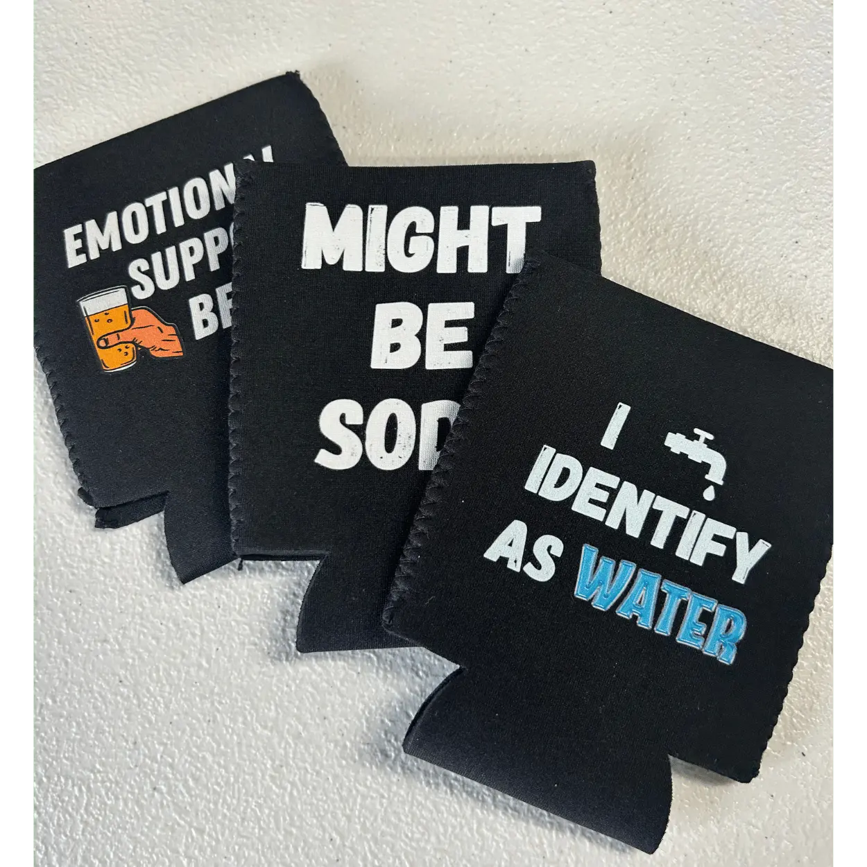 3-Pack Insulated Beverage Can Cooler Set - Humorous Emotional Support Themed Koozies for Beer, Soda, No Battery Required Kitchen Drinking Gadgets