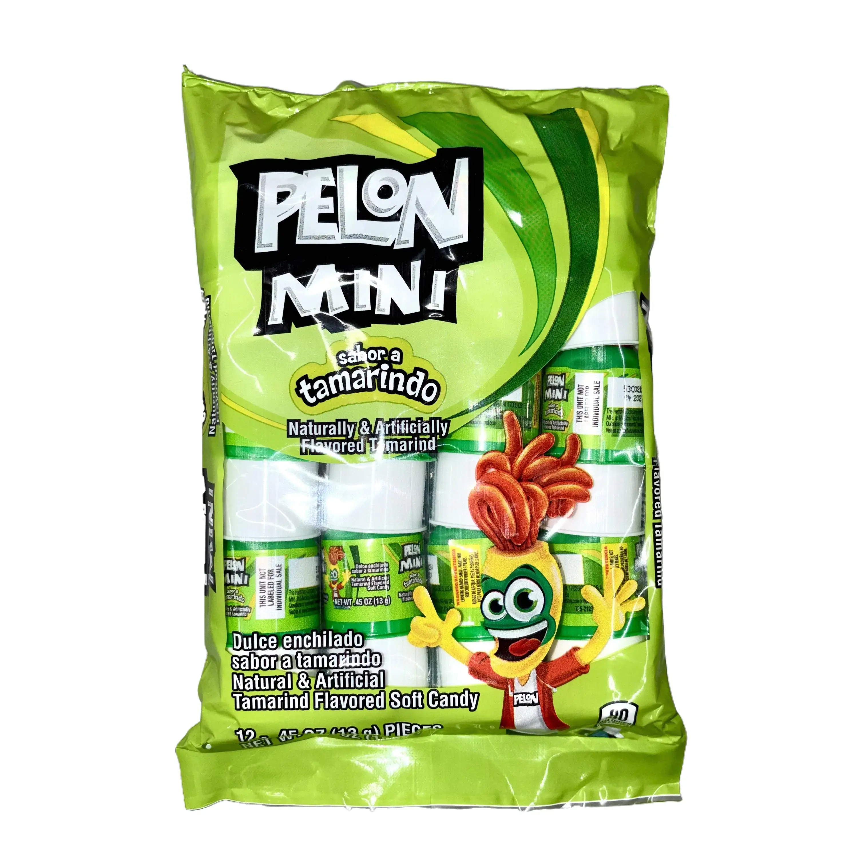 PELON MINI SABOR TAMARINDO - TAMARIND FLAVORED SOFT CANDY - 12PZ - PRODUCT OF MEXICO