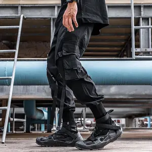XYXIONGMAO Black Tactical Pants For Men Elastic Pants Cyberpunk Techwear Pants Men Dark Men Cargo Pants Hip Hop Japanese High Street Pants