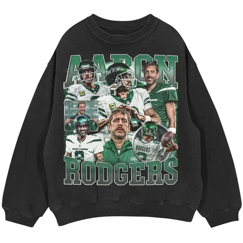"Aaron Rodgers Sweatshirt, Football American Graphic Vintage, Football 90s Inspired Gift Fan Unisex Sweatshirt "